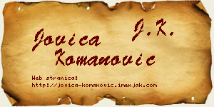 Jovica Komanović vizit kartica